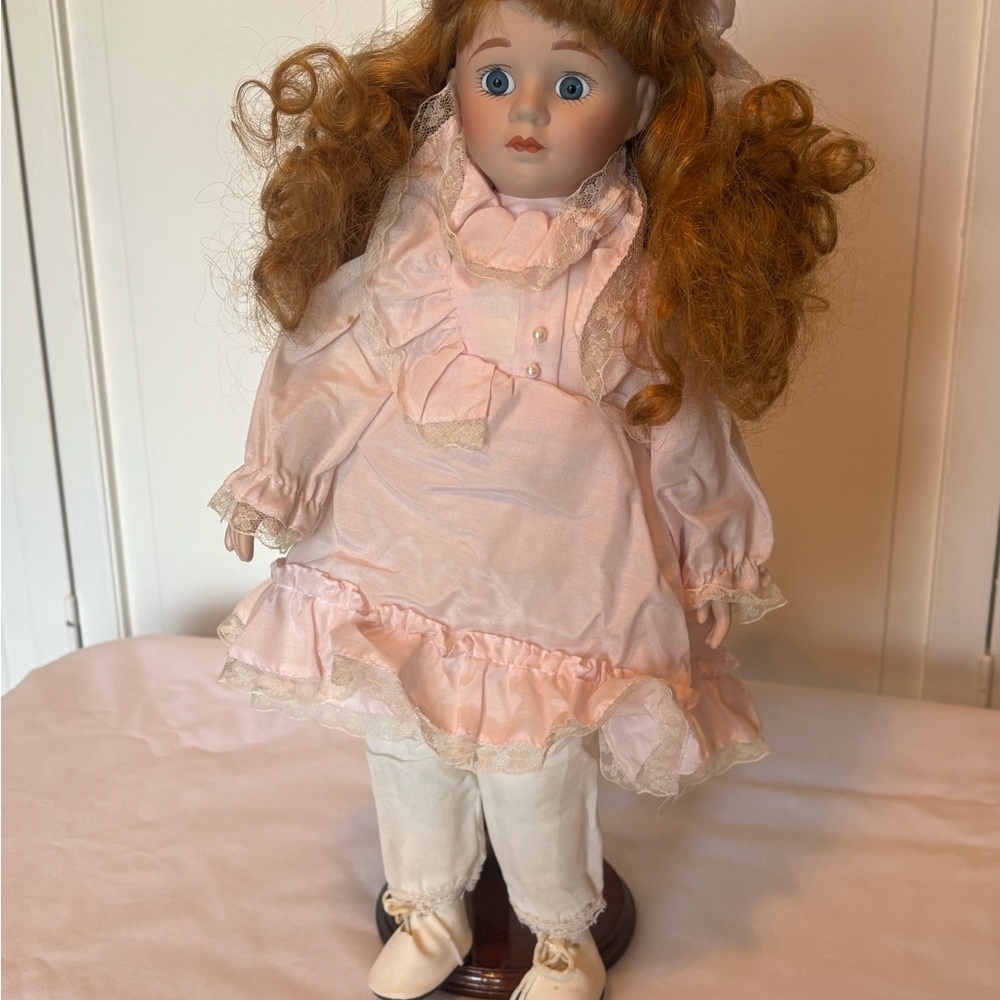 Elegant Pink Doll with Curly Hair - Picture 1 of 6